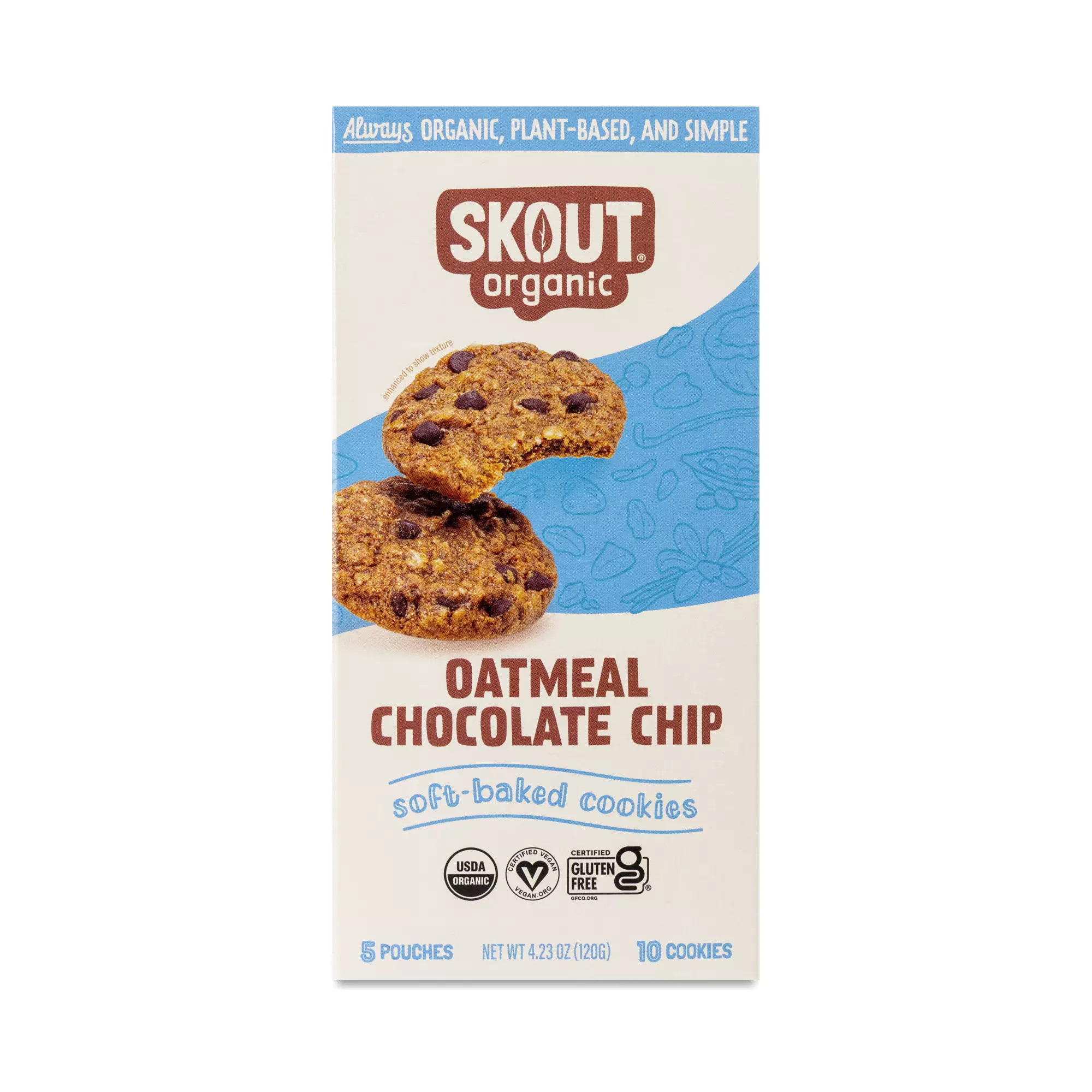 Skout Organic Soft Baked Cookies, Oatmeal Chocolate Chip 5 bags (24g each) | Thrive Market