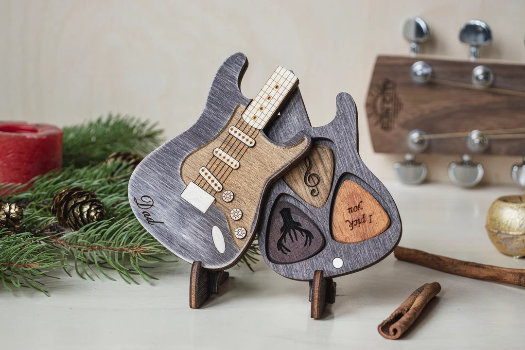 Personalized guitar pick with case, Wooden guitar pick, Personalized pick, Gifts for him, Guitar ... | Etsy (US)