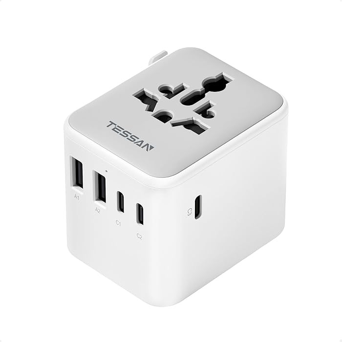 TESSAN Universal Travel Adapter 28W, International Power Adapter with 3 USB C 2 USB A Charging Po... | Amazon (US)