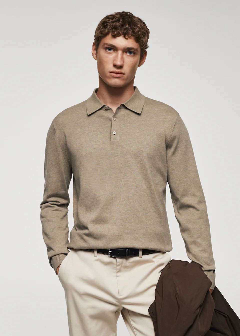 Long-sleeved cotton jersey polo shirt -  Men | Mango Man USA | MANGO (US)