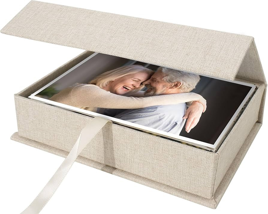 5x7 Linen Photo Storage Box - Ideal for Preserving and Organizing Your Precious Photos, Certifica... | Amazon (US)