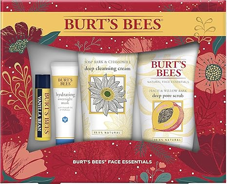Burt’s Bees Holiday Gift, 4 Face Care Stocking Stuffer Products, Skin Care Essentials Set - Dee... | Amazon (US)