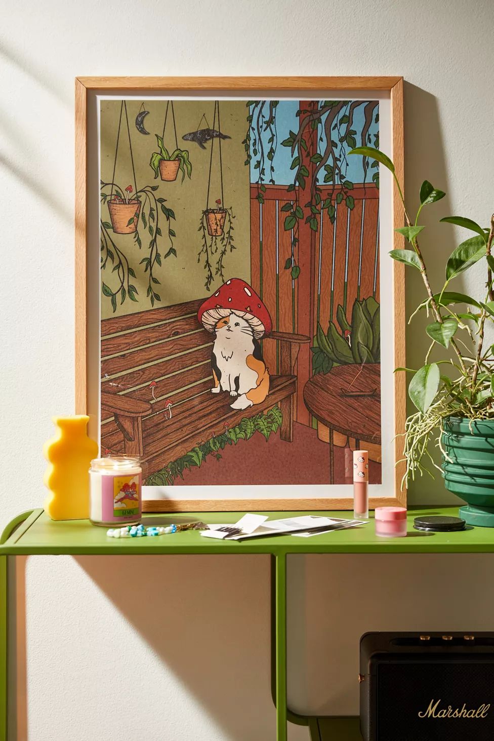 Plantspace A Cats Patio Art Print | Urban Outfitters (US and RoW)