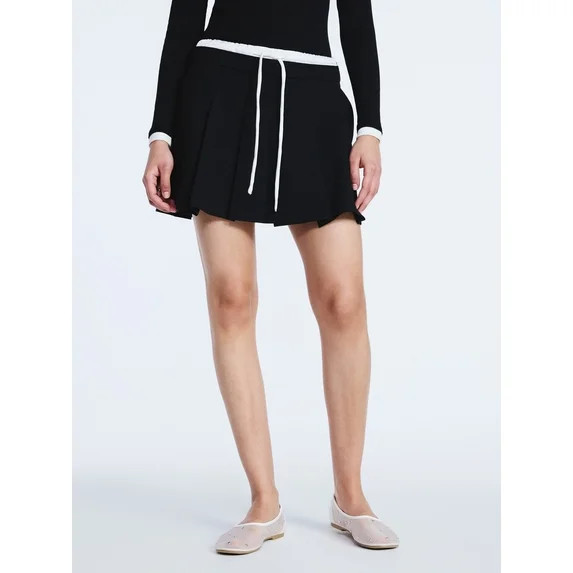 Scoop Women's Double Waistband Mini Skirt, Black Soot, Sizes 0-18 | Walmart (US)