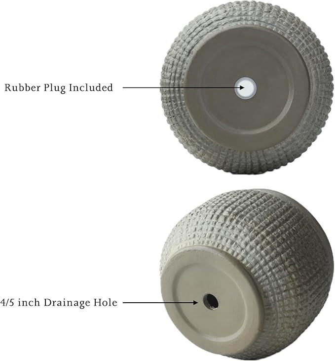 8 Inch Dia Vintage Concrete Planter with Drainage Rustic Plant Pot for Indoor Outdoor Plants Deco... | Amazon (US)