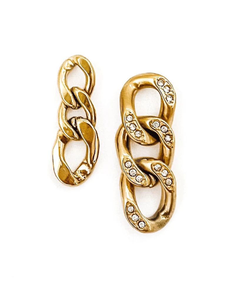 Emmalina Cuban Gold Chain Link Drop Earrings - Beljoy Jewelry | BÉLJOY