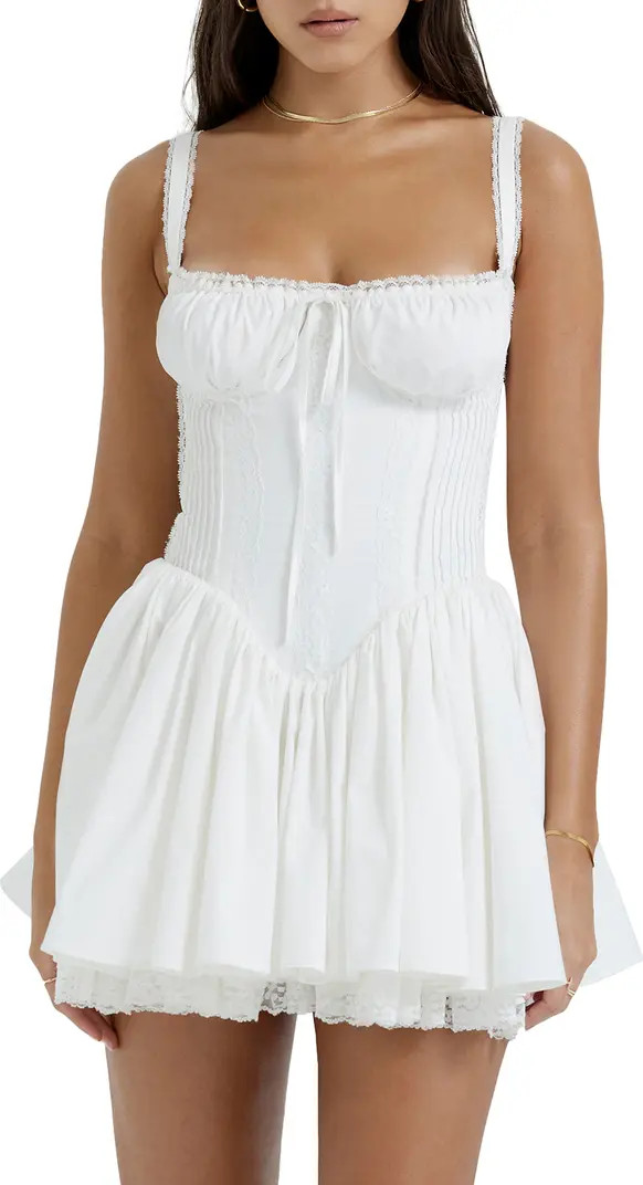 Pintuck Lace Trim Babydoll Dress | Nordstrom