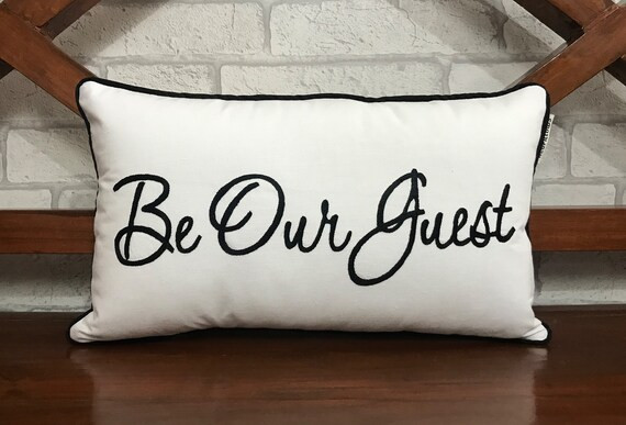 30% OFF Be Our Guest Embroidered Pillow, Guest Room, Pillow with Welting, Welcome Gift, Wedding O... | Etsy (US)