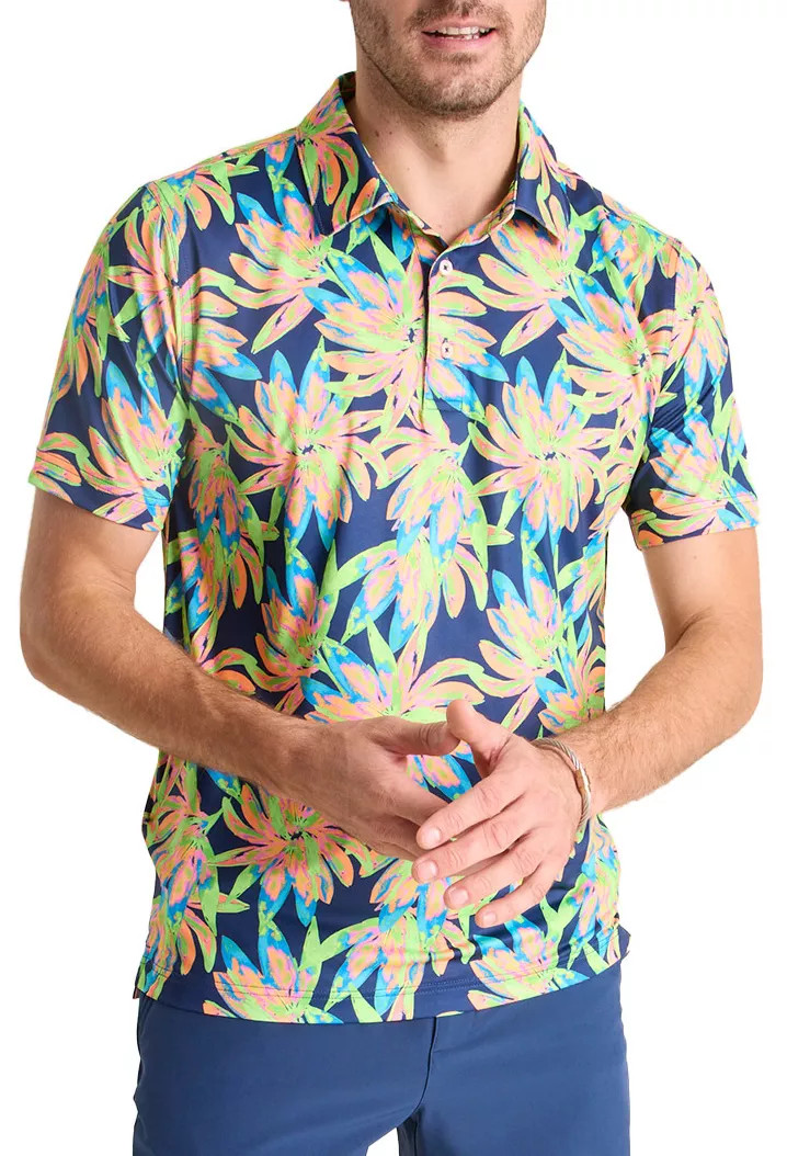 Chubbies Men's Lightweight Performance Polo, XXL, Ocean Flower | Dick's Sporting Goods