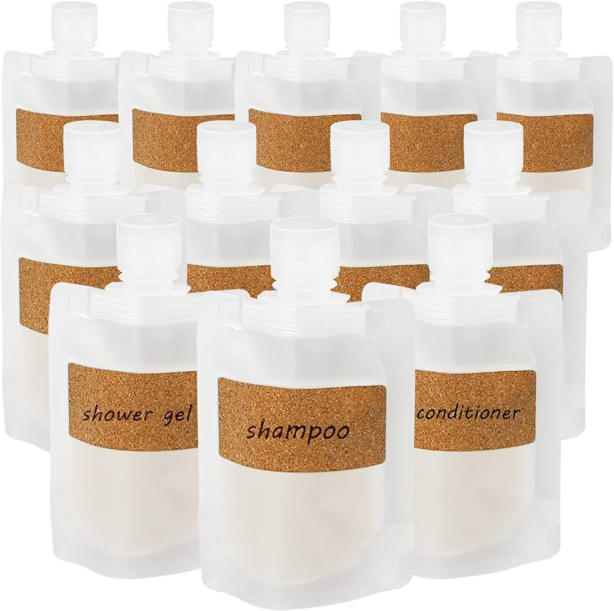 TailaiMei 12 Pieces Travel Pouches for Toiletries, TSA Approved Portable Travel Size, Refillable ... | Amazon (US)