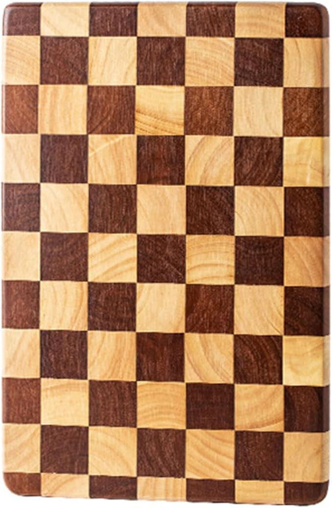 End Grain Cutting Board, Heavy Duty Acacia/Rubber Wood Cutting Board For Kitchen, Flippable Servi... | Amazon (US)