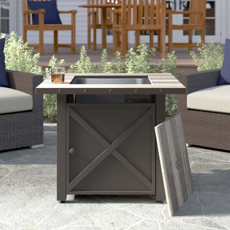 Appalachia 30'' H x 30'' W Stainless Steel Propane Outdoor Fire Pit Table with Lid | Wayfair North America