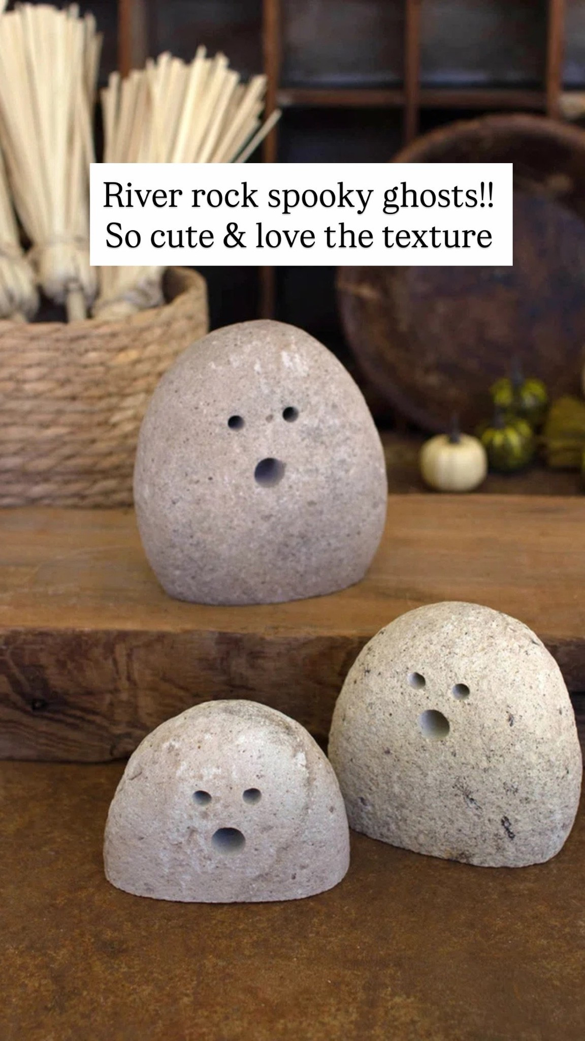 #ad the cutest river rock ghosts from @Wayfair  that look SO high end & are on sale!!! #wayfair #wayfairpartner