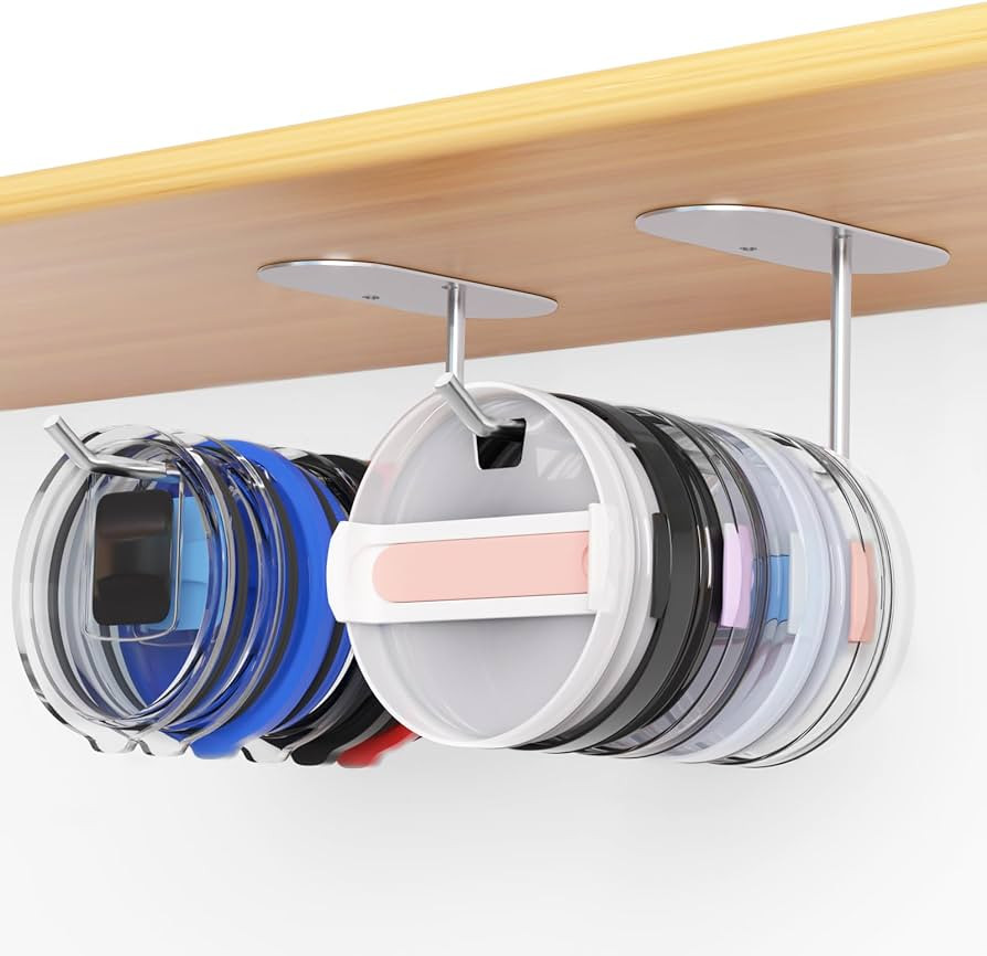 2 Pack Tumbler Lid Organizer, Space Saving Cup Lid Organizer for Yeti Tumbler/Stanley Tumbler/Sim... | Amazon (US)