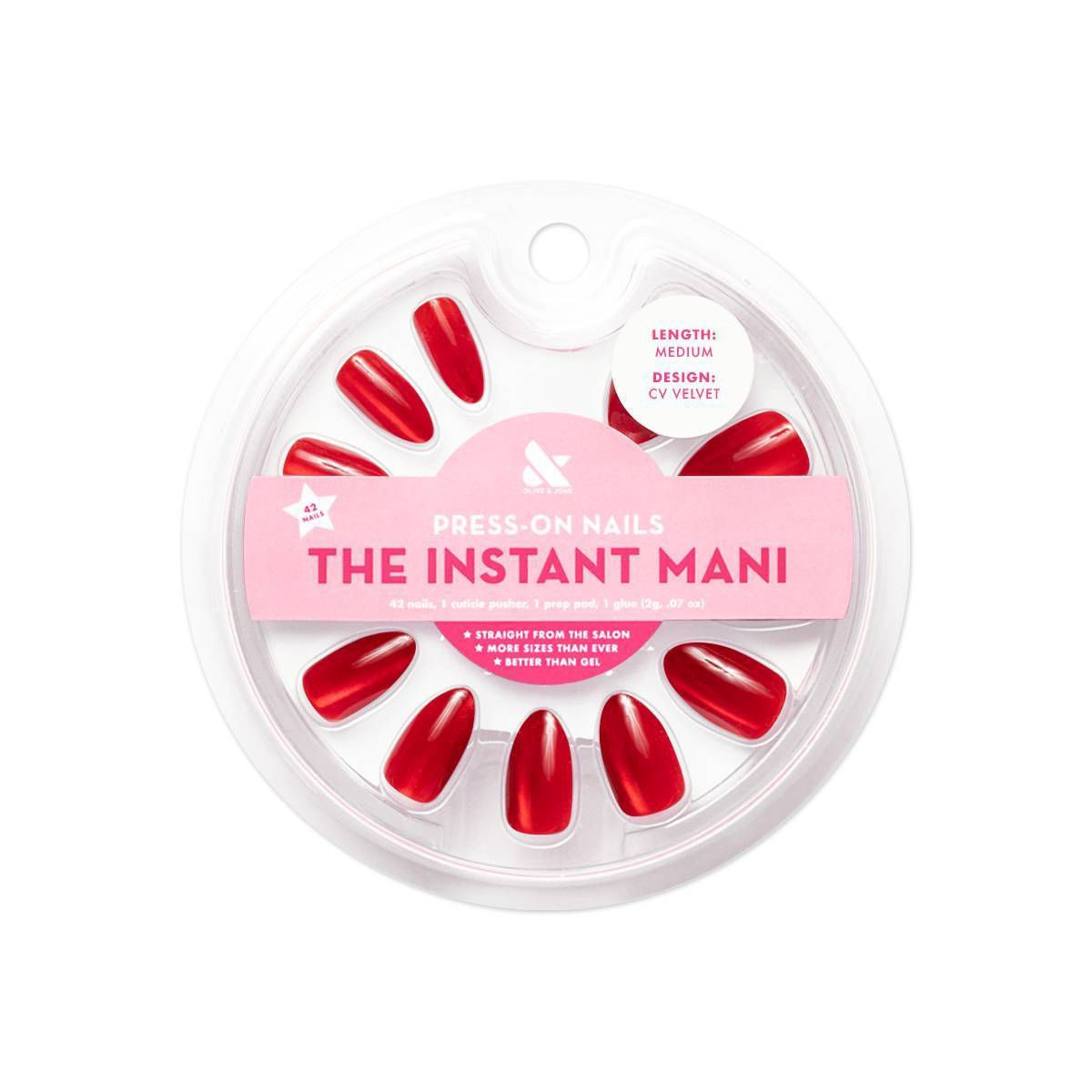 Olive & June Press-On Fake Nails - Medium Almond - CV Velvet - 42ct | Target