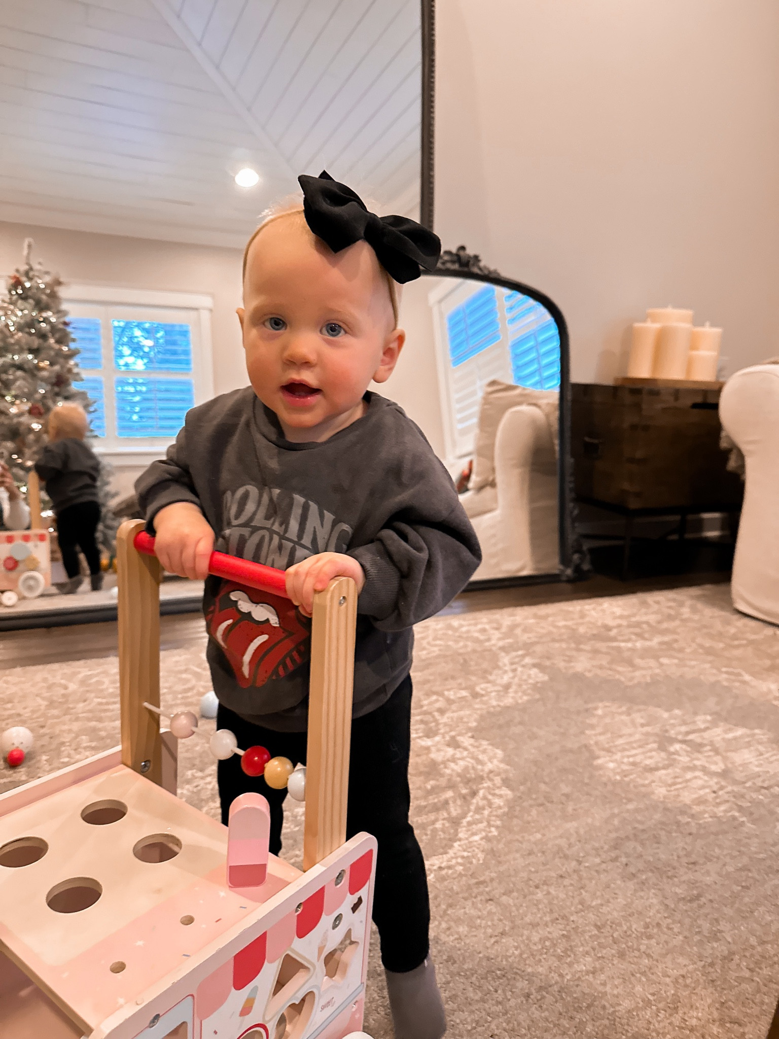 This sweatshirt is technically in the boys department, but I think it looks adorable for girls too! 

If you have a toddler on your Christmas list, you can’t go wrong with this sweatshirt, this walker, or some cute bows! 