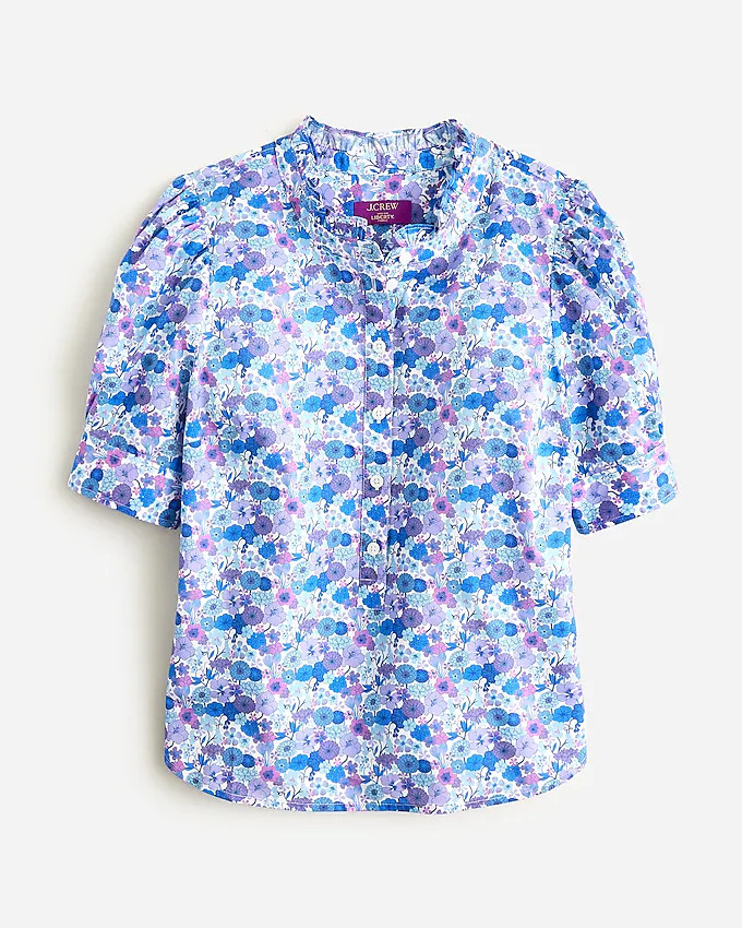 Puff-sleeve button-front shirt in Liberty® Arrow Floral fabric | J. Crew US