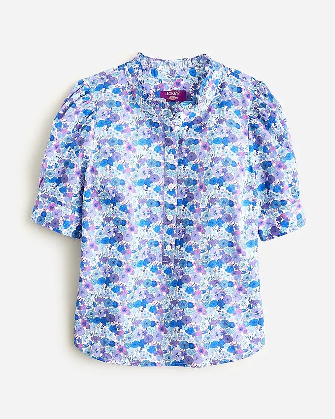 Puff-sleeve button-front shirt in Liberty® Arrow Floral fabric | J.Crew US