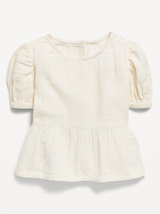 Short-Sleeve Double-Weave Peplum Top for Toddler Girls | Old Navy (US)