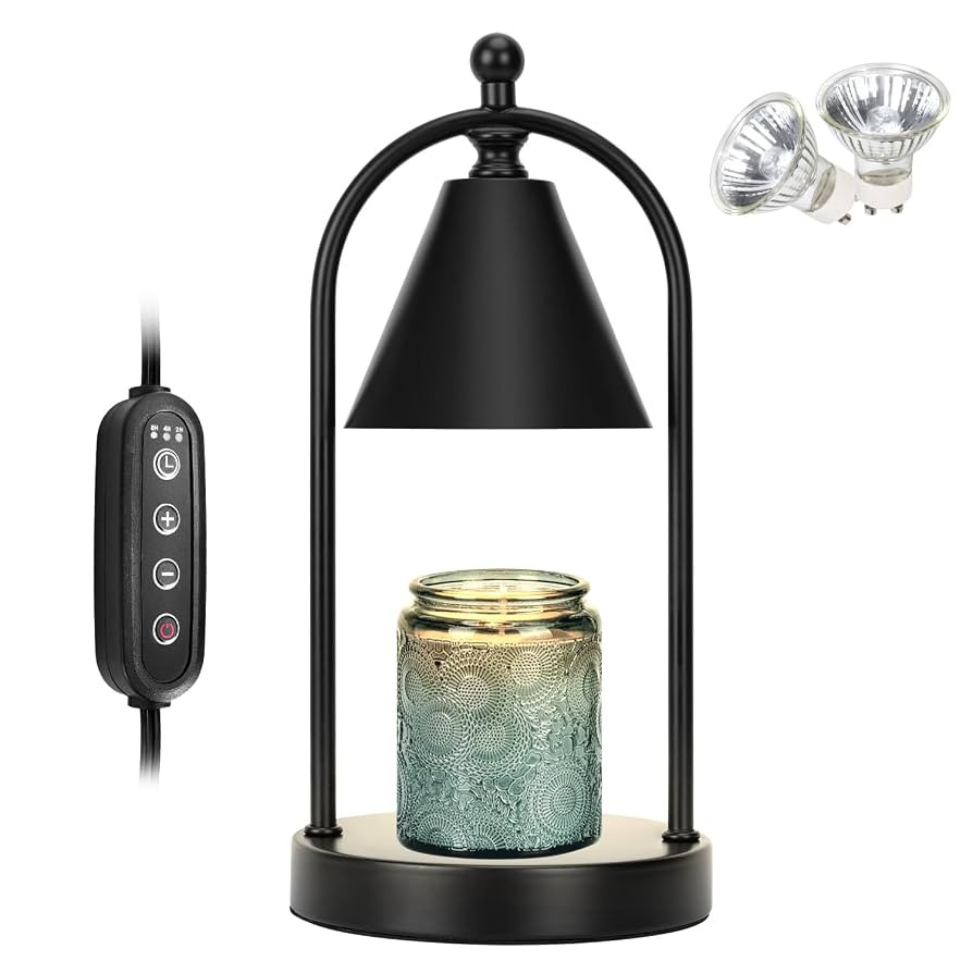 Soilsiu Candle Warmer Lamp with Timer, Electric Black Candle Warming Light for Bedroom, Dimmable ... | Amazon (US)