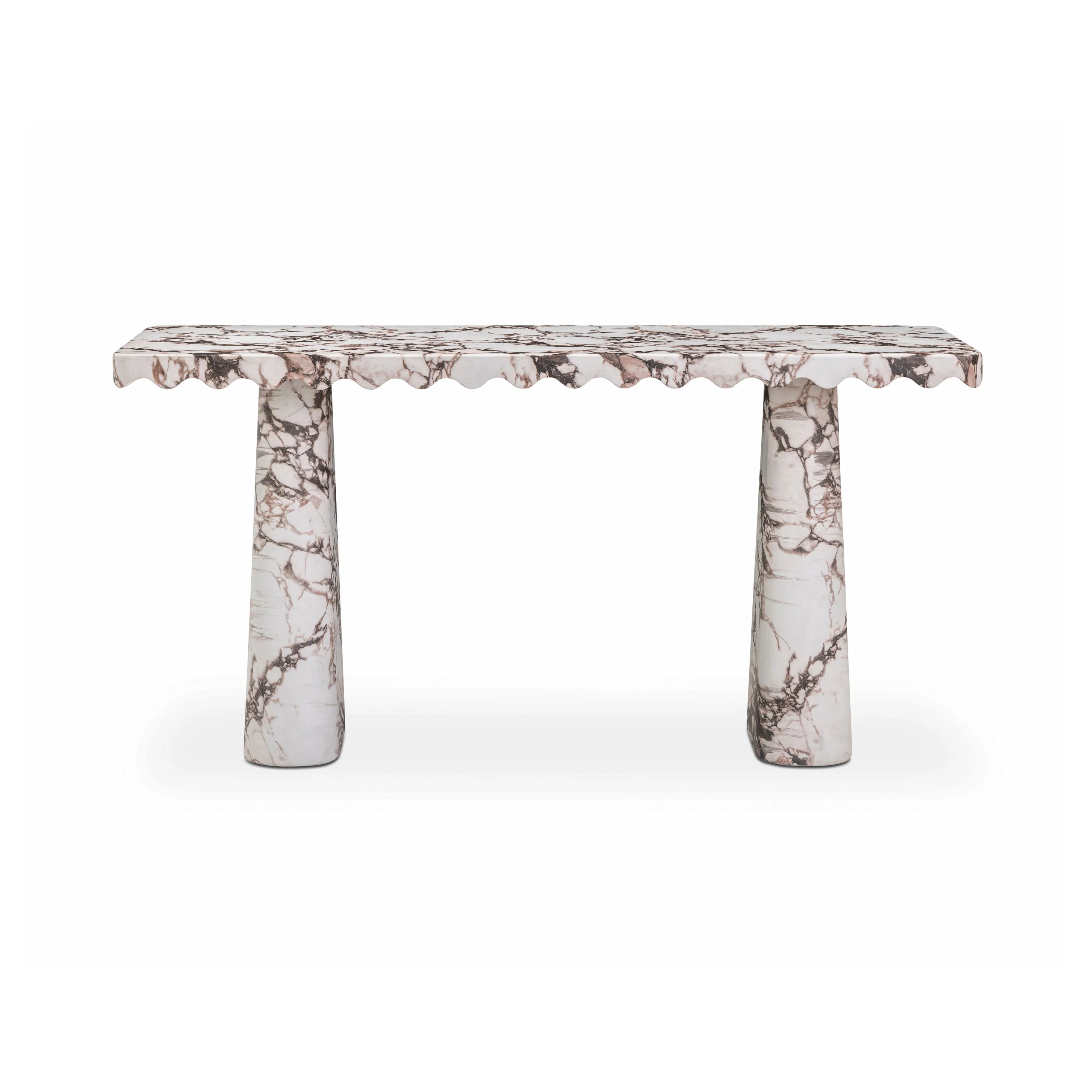 Janice 61" Faux Breccia Marble Console Desk | TOV Furniture
