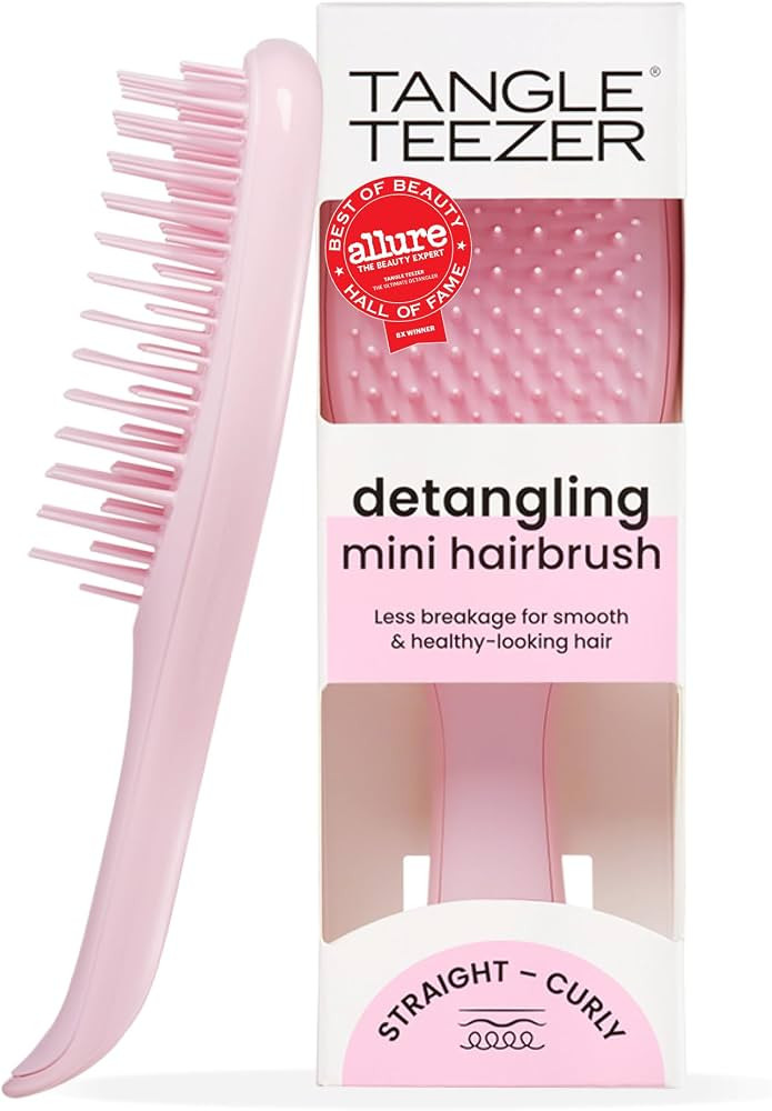 Tangle Teezer Ultimate Detangler Mini Hair Brush, Millennial Pink | Amazon (US)