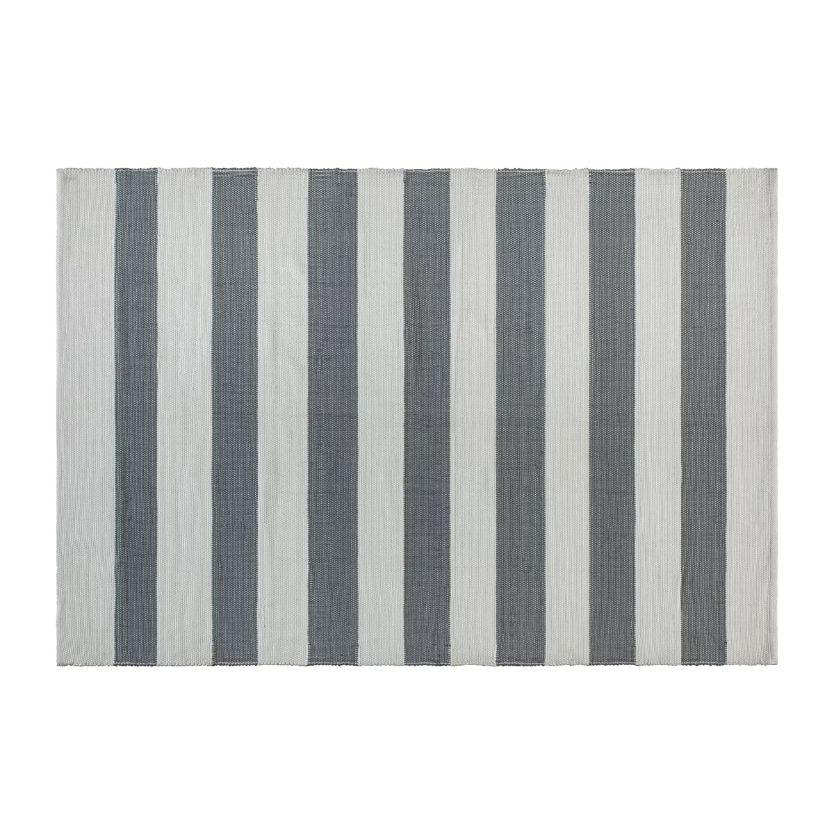 Emma and Oliver 5' x 7' Indoor/Outdoor Handwoven Grey & White Striped Cabana Style Area Rug | Target
