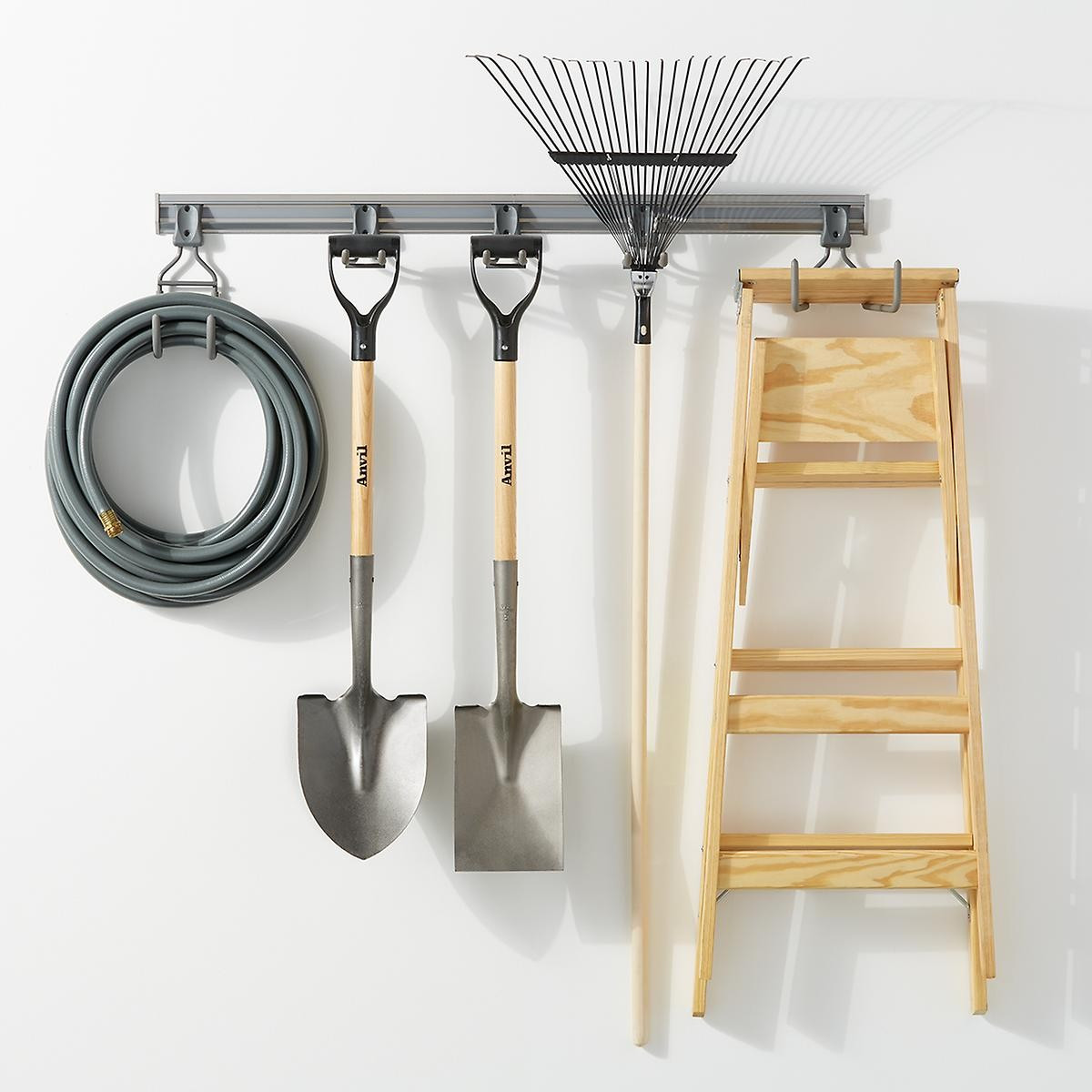 Elfa 4' Utility Storage Track with Five Hooks | The Container Store