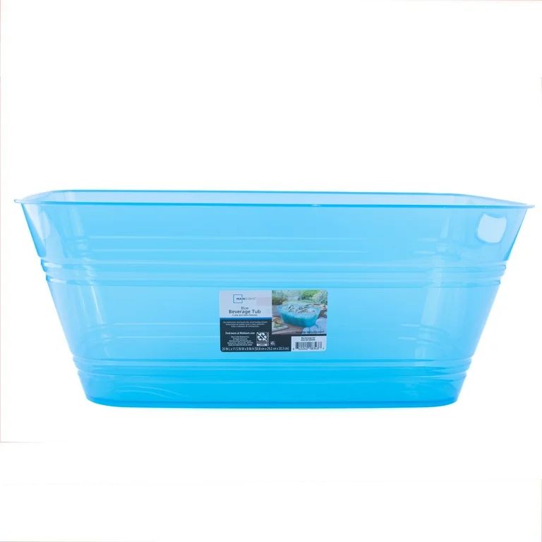 Mainstays Plastic 20in Blue Plastic Rectangular Beverage Tub - Walmart.com | Walmart (US)