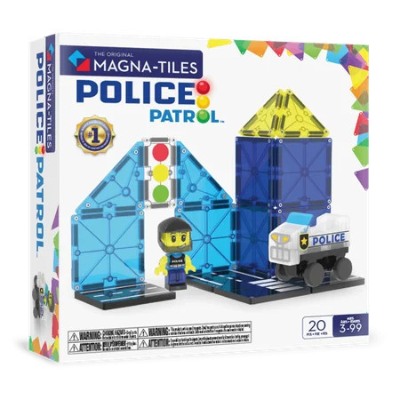 MAGNA-TILES® Police Patrol 20-Piece Magnetic Construction Set, The Original Magnetic Building Brand | Walmart (US)