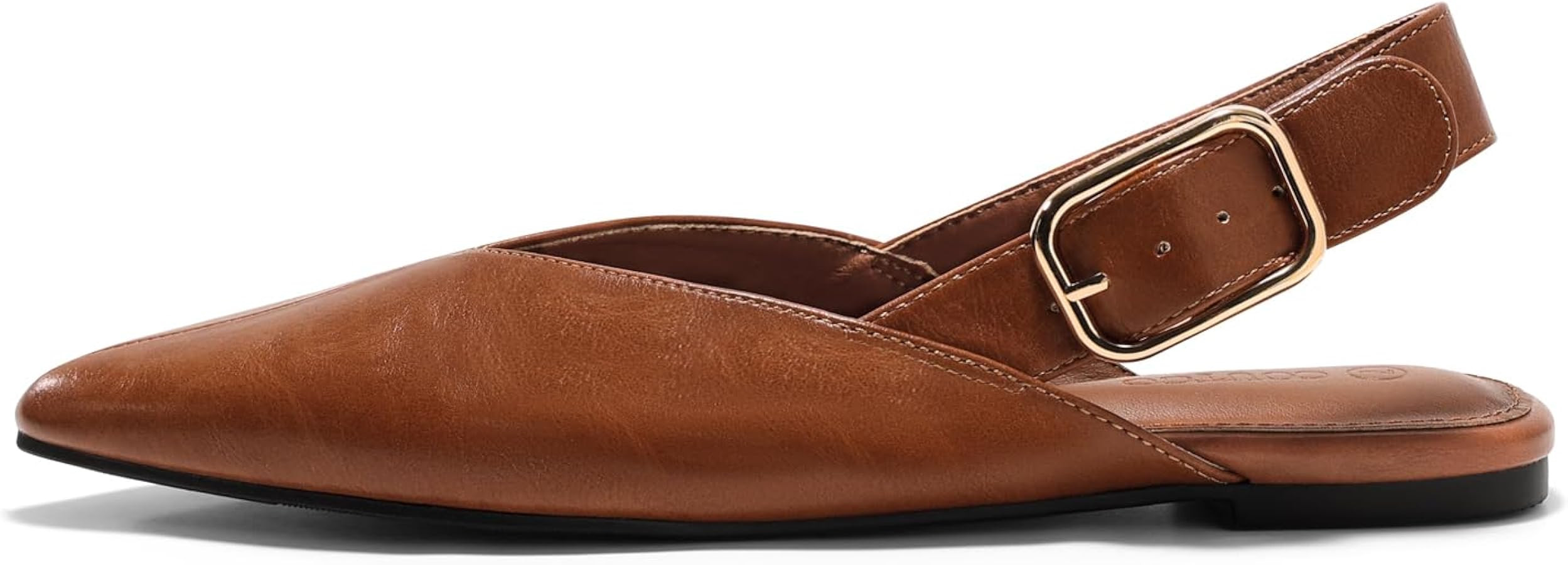 Coutgo Womens Flat Mules Closed Pointed Toe Slingback Slip On Flats Work Office Dress Sandal Shoe... | Amazon (US)