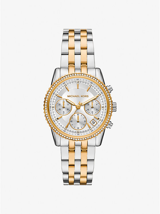 Mini Bryant Pavé Two-Tone Watch | Michael Kors US
