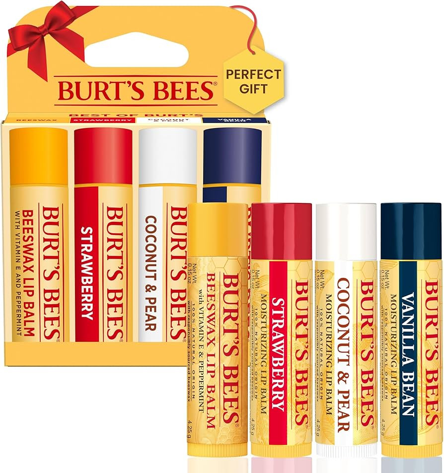 Burt's Bees Lip Balm Stocking Stuffers, Moisturizing Lip Care Christmas Gifts, Original Beeswax, ... | Amazon (US)