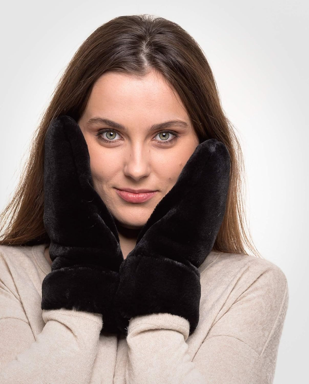 Futrzane Faux Fur Winter Gloves for Women - Very Soft Rabbit Fur Lined Mittens | Amazon (UK)