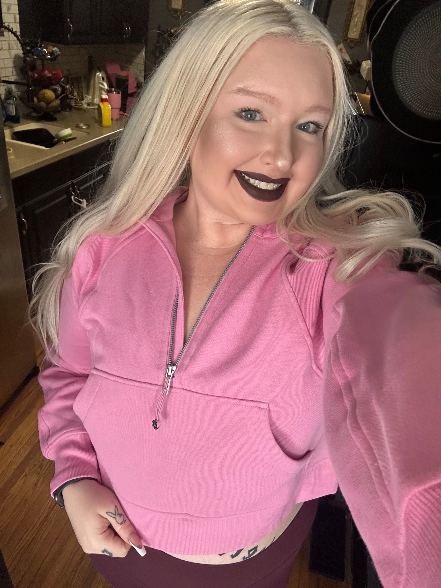 I got size M/L ! Perfect pink !