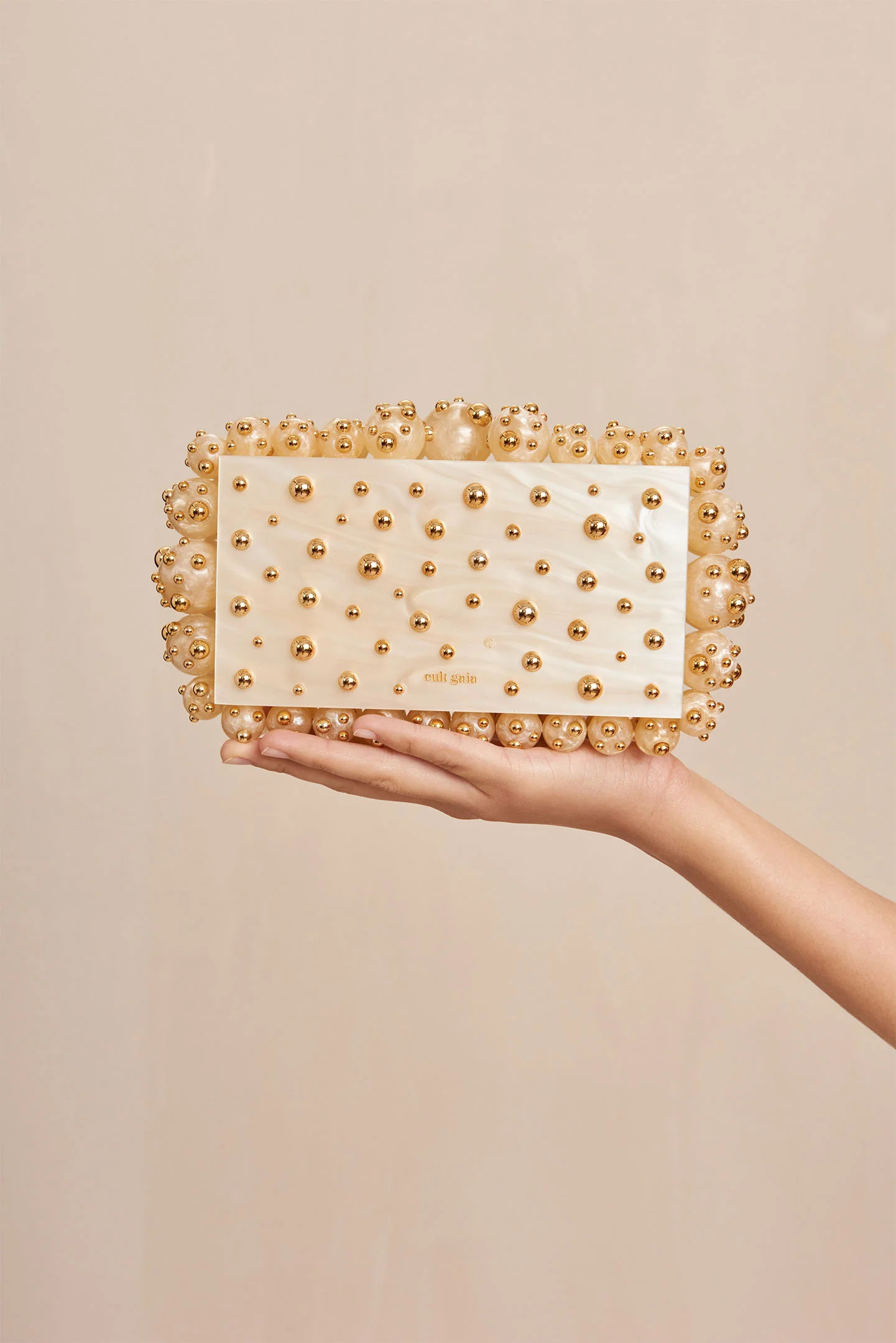 EOS CLUTCH - STUDDED IVORY | Cult Gaia - US