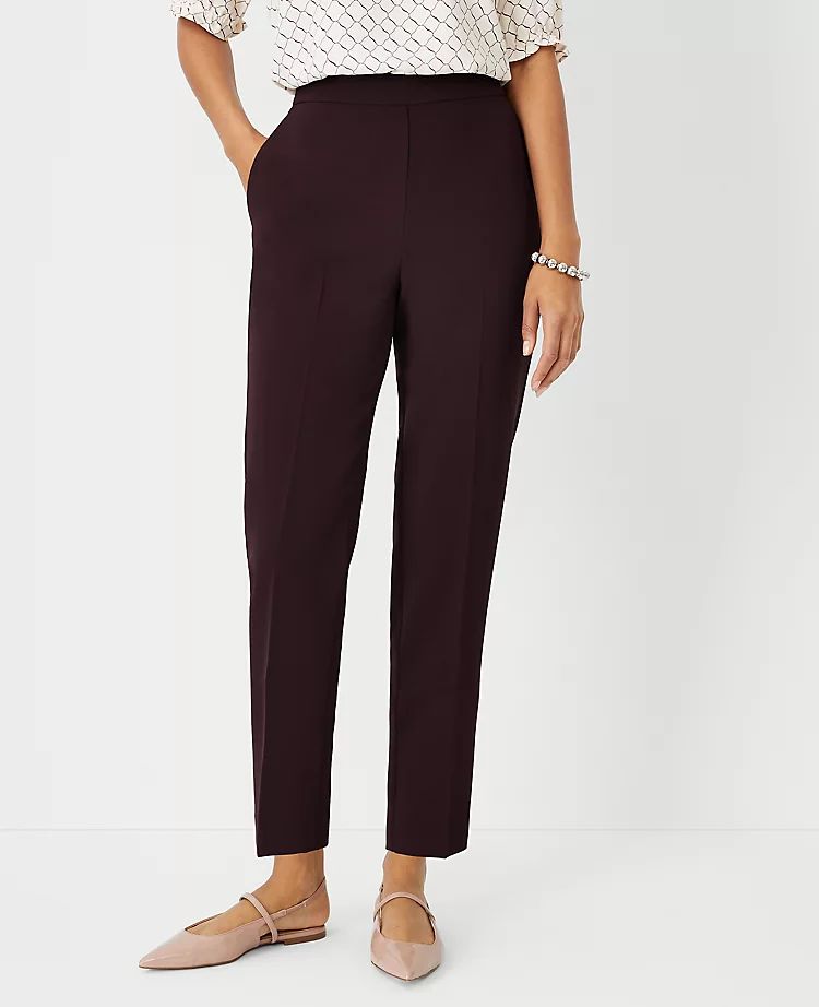 The Petite Side Zip Ankle Pant in Fluid Crepe | Ann Taylor (US)