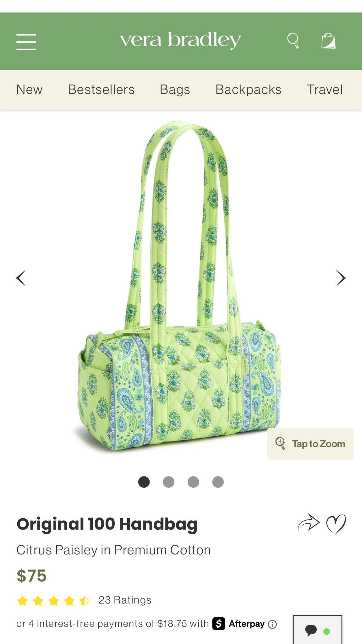 I immediately ordered this! I’ve always wanted a Vera Bradley bag that was this style and the pattern is so cute! 