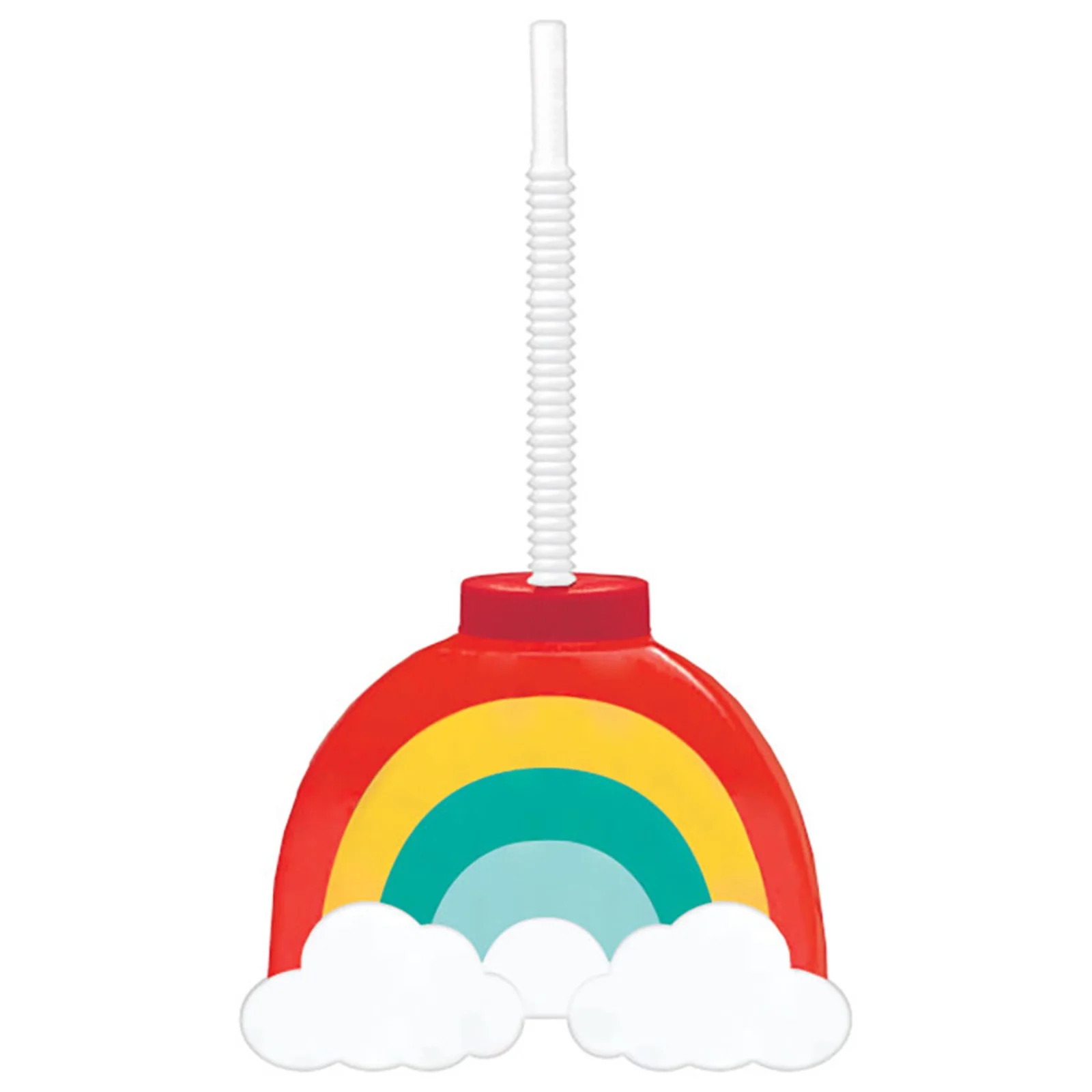 Rainbow Party Cup - Favor Cup With Straw - Walmart.com | Walmart (US)