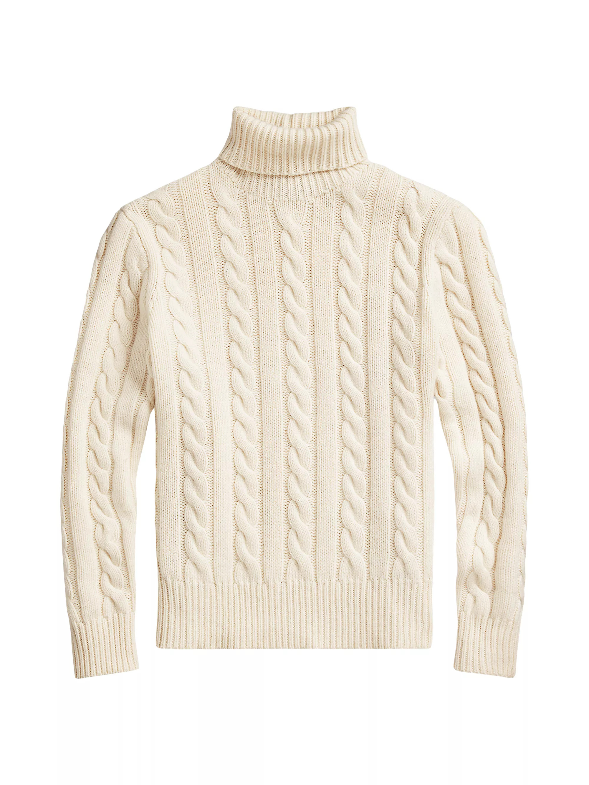Cable-Knit Wool-Cashmere Turtleneck Sweater | Saks Fifth Avenue