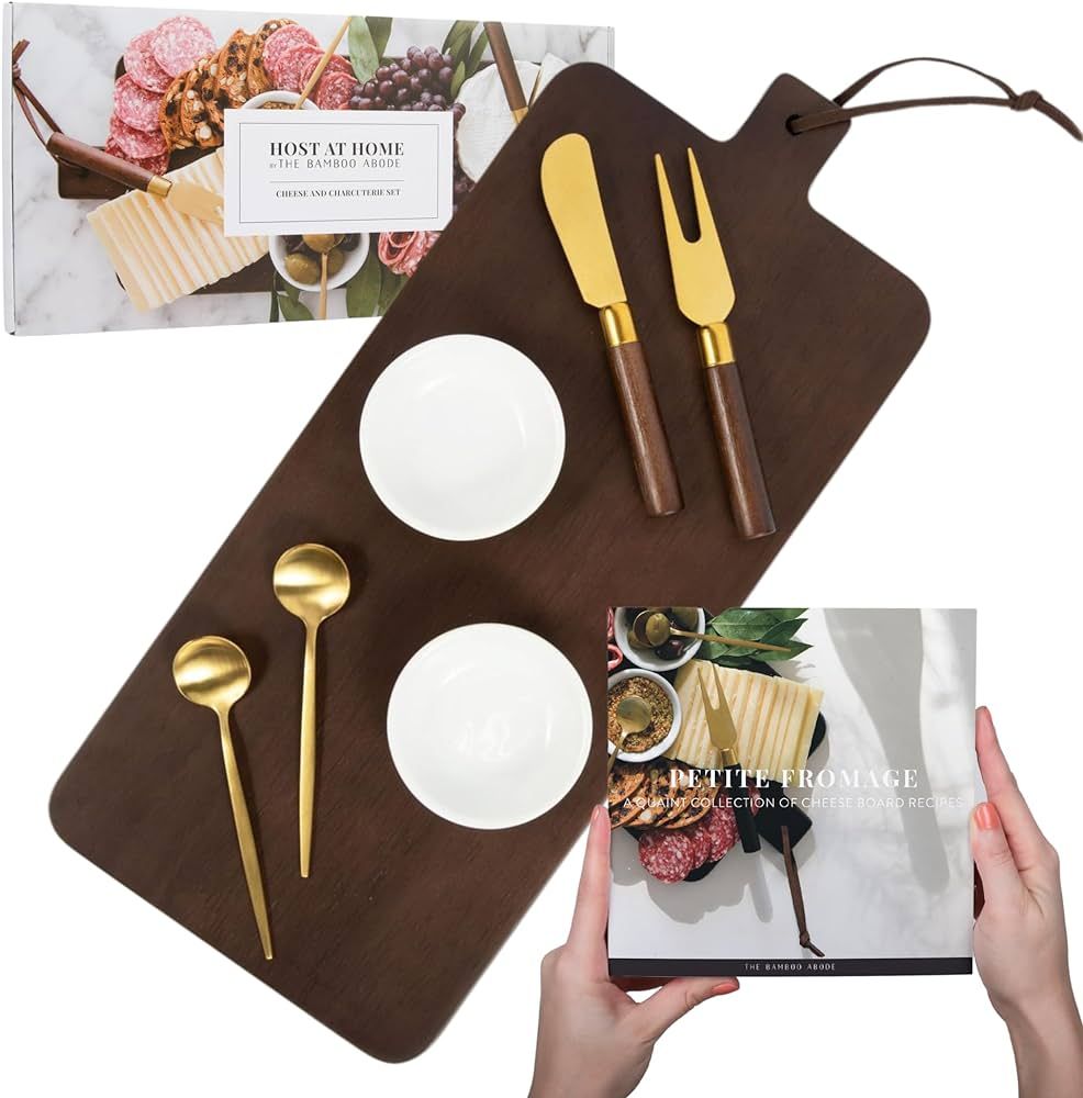 Brown Cheese Board Set with Charcuterie Accessories, Unique Birthday Gift for Women, Engagement W... | Amazon (US)
