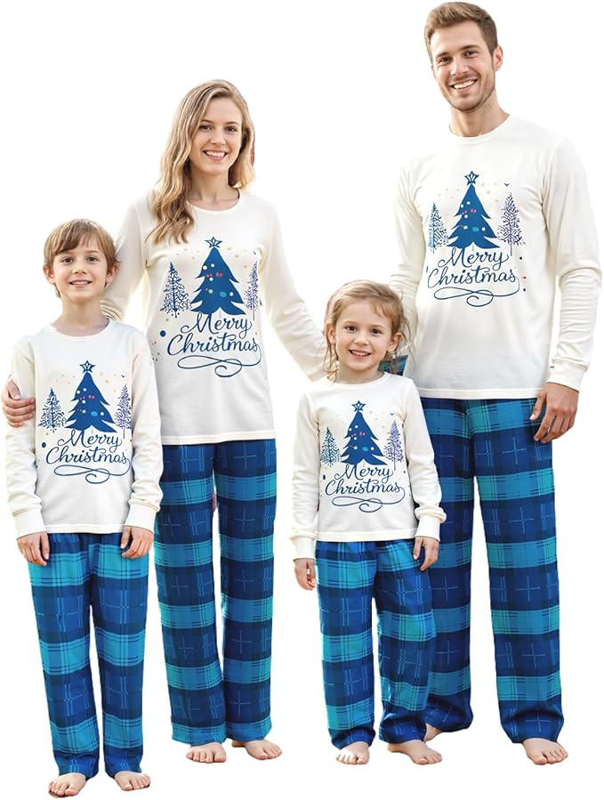 Matching Family Christmas Pajamas Set Elk/Tree/Plaid Holiday Sleepwear Xmas Family Jammies | Amazon (US)