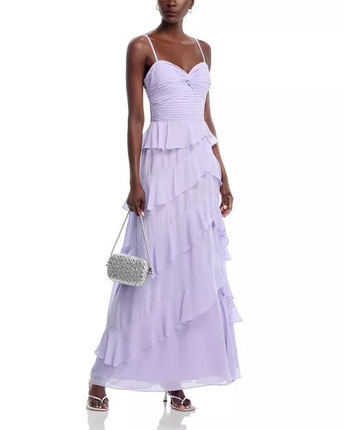 AQUA Chiffon Tiered Ruffled Dress - Exclusive | Bloomingdale's Women | Bloomingdale's (US)