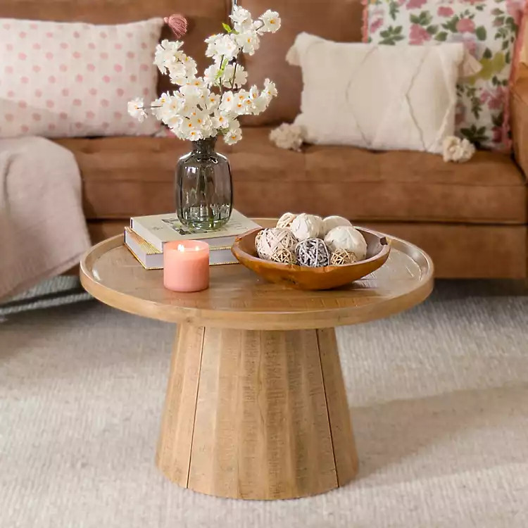Round Natural Wood Hughes Coffee Table | Kirklands