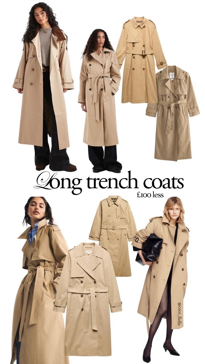 Long trench coats 

#LTKstyletip #LTKspring #LTKeurope