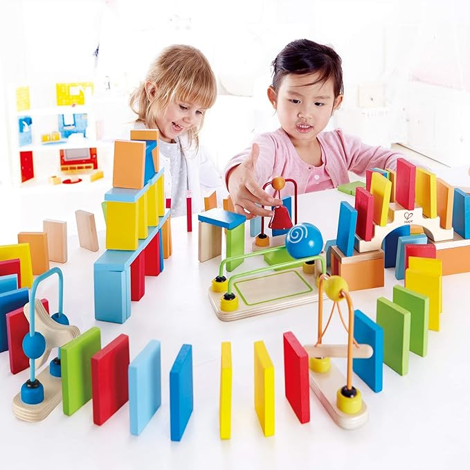 Award Winning Hape Dynamo Kid's Wooden Domino Set