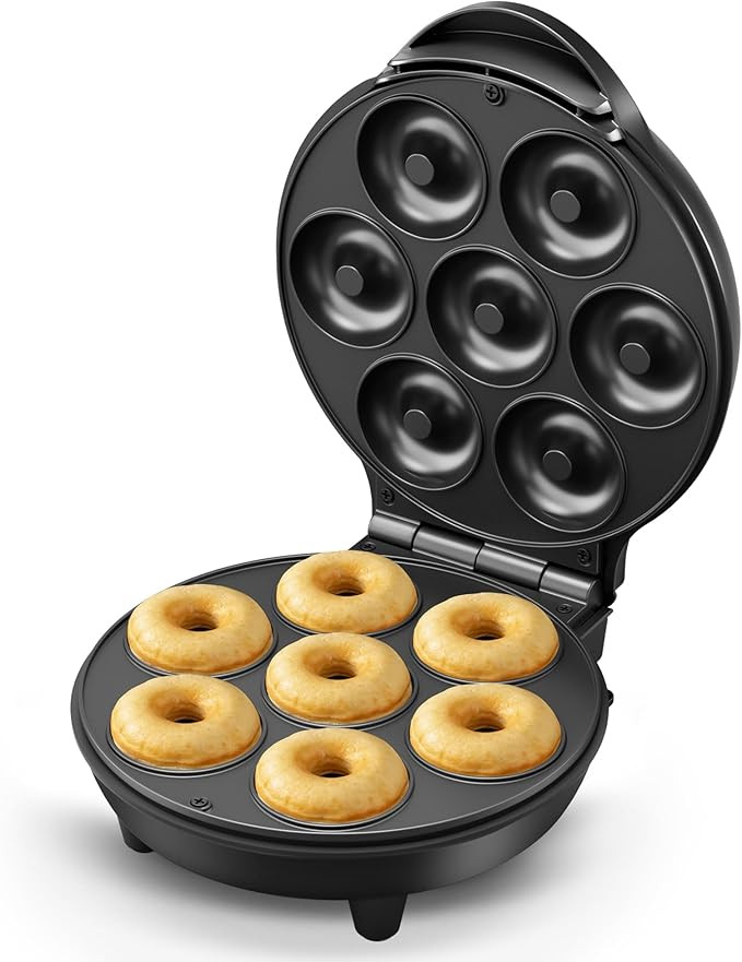 Mini Donut Waffle Cake Maker, 7 Slots Home Baking Machine, Great for Breakfast, Snacks, Desserts ... | Amazon (US)