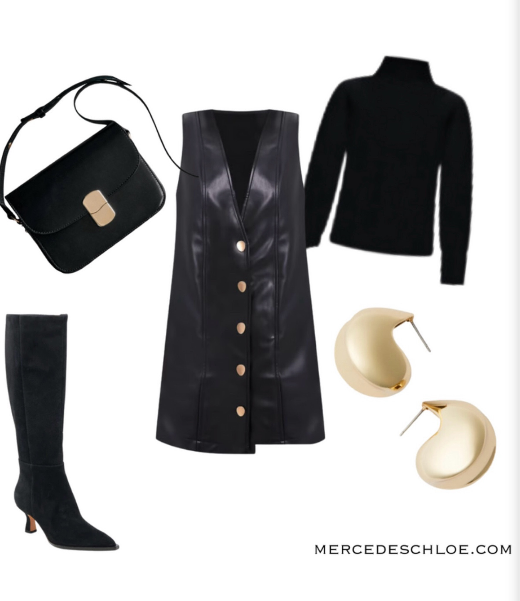 This little leather dress is everything! Perfect to dress up or down. 

#LTKShoeCrush #LTKSeasonal #LTKFindsUnder100