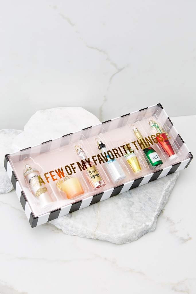 Libation Station Ornament Set | Red Dress 