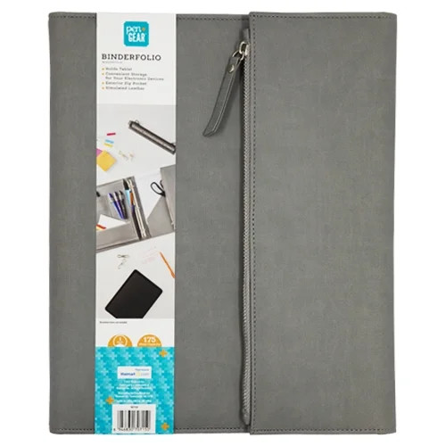 Pen+Gear 3-Ring Gray Binderfolio, 1" Round Rings, 175 Sheet Capacity | Walmart (US)